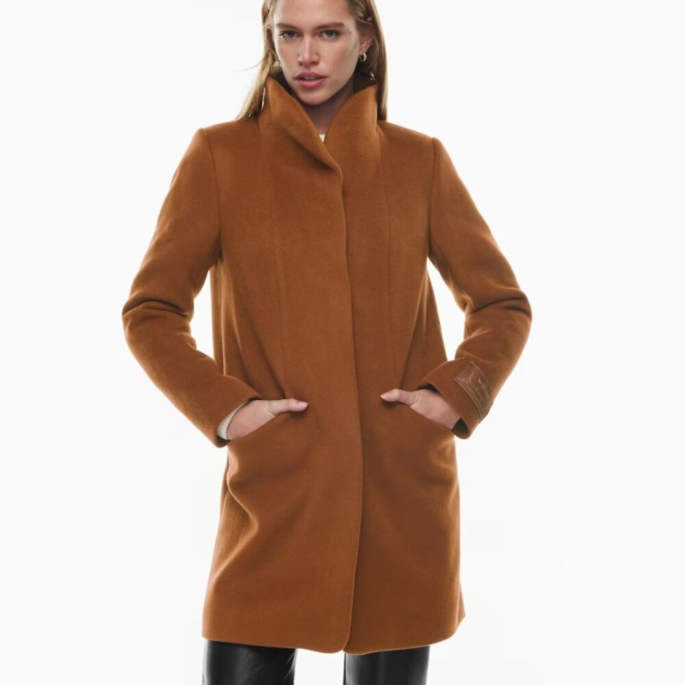 Aritizia Wool Cashmere Cocoon Coat XS in Cigar